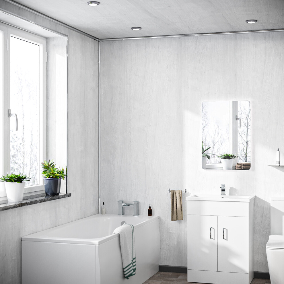 Neshome Vetona Pvc Panel Ceiling Wood Matt Cladding 250Mm X 2700Mm X 5Mm White