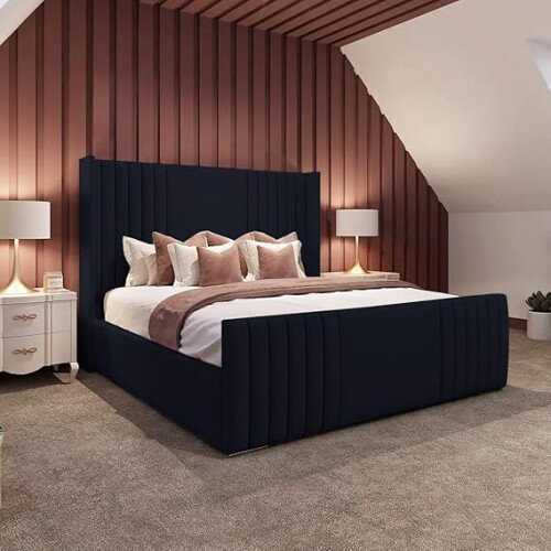 4FT6 Double Bed Frame With Headboard And Mattress