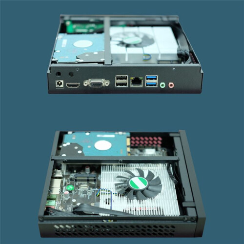 DX01 Thin  ITX Desktop Computer Chassis Thin Half Height Computer Chassis Portable Desktop Computer Case 2