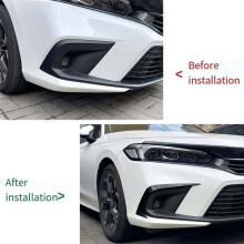 Car Front Bumper Splitter Spoiler Fog Light Canard for 11Th Generation 2021+ Glossy Black