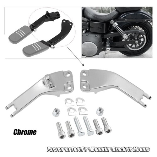 Chrome Passenger Foot Peg Mount Bracket for  Dyna Super & Wide Glide 06-17 1