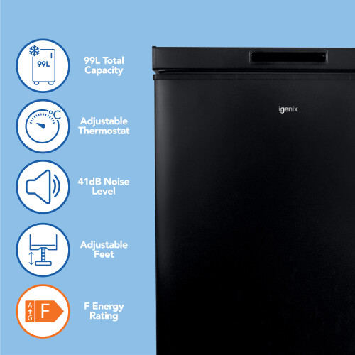 Igenix Igenix IG100B Freestanding Chest Freezer - Black 1