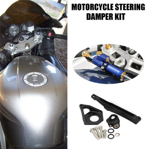 Motorcycle Steering Stabilizer Damper Mounting Bracket Kit for  YZF-R6 YZF600 2003 2004 2005 Silver 2