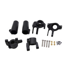 CNC FULL METAL Front Steering Knuckles, C Hub Carrier, Rear Axle Lock Out SET (Black) for AXIAL SCX10 II 90046 90047 AR44 Axle,Black
