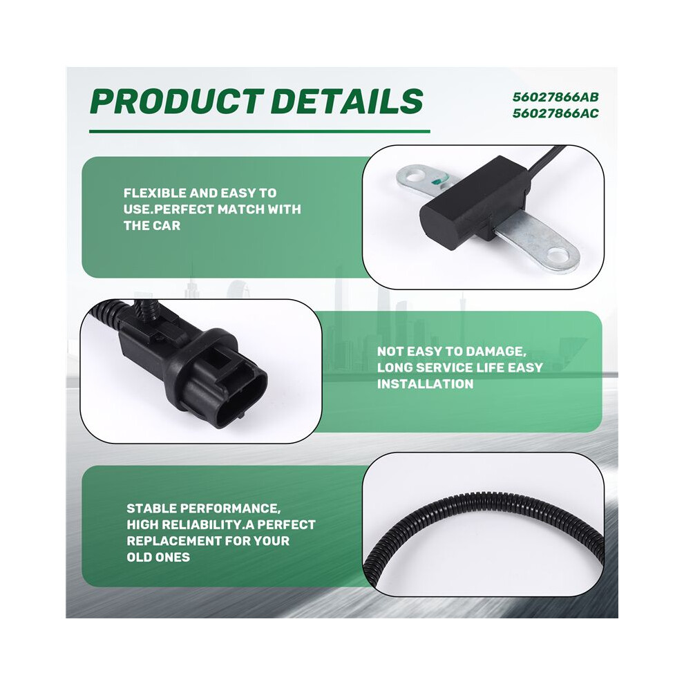 Car Crankshaft Position Sensor Accessory For Cherokee 1997-2001 56027866Ab Black 6033335476503
