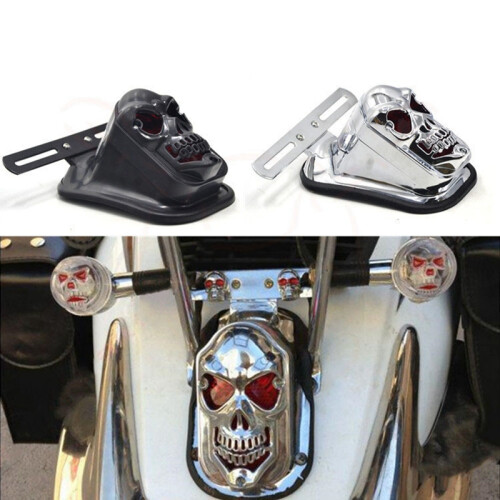 Motorcycle Brake Light Tail Light Skull Light Warning Signal Light for Prince Silver 2