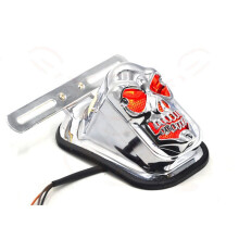Fanale Posteriore per Motocicletta Fanale Posteriore per Luce Teschio Segnale Luminoso per Prince Argento