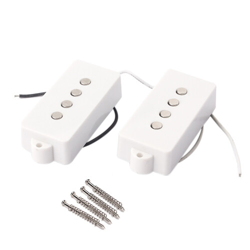 1Par 4 Strings Noiseless Pickup Vit för Precision P-Basgitarr Ersättningsdelar