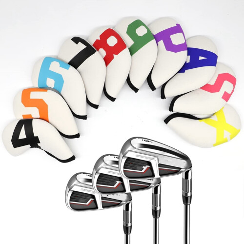 Iron Covers, Iron  Covers met Nummer Neopreen  Iron Covers Set, Club  Covers,Wit 2