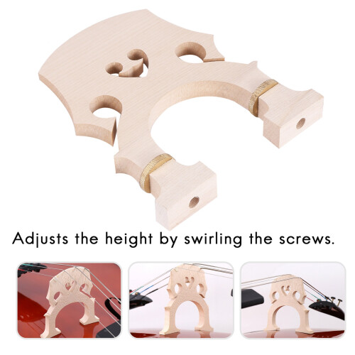 Standard Maple Bridge Replacement Part for Double Bass Adjustable Upright Bass Bridge,3/4 Size 1