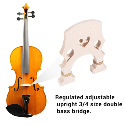 Standard Maple Bridge Replacement Part for Double Bass Adjustable Upright Bass Bridge,3/4 Size 1