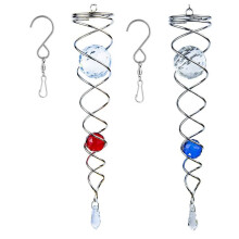 2 Pack Gazing Spiral Tail Wind Spinner Stabilizer Garden Spiral Tail Hanging Wind Spinner with Hanging Swivel Hook