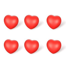 6Pcs 1.5 inch Red Heart Stress Balls Valentine's Day Heart Shapeds Foam Stress Relief  for School Carnival Reward