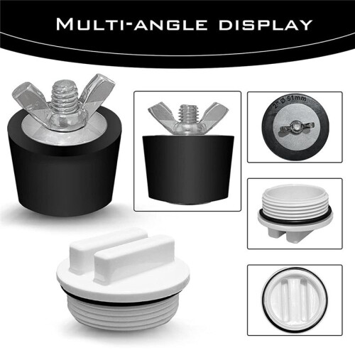2 Pcs 2Inch Pool Winterizing Plugs Rubber Expansion Plugs with 2 Pcs 1.5Inch Threaded Pool Return Winterizing Plug 2
