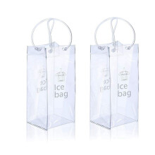 Ice Wine Bag Portable Collapsible Clear Wine Pouch Cooler with Handle for Party,Outdoor,Champagne,Cold Beer,2Pack