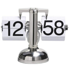 Flip Digital Clock Orologio da Scrivania su Piccola Scala Retro Flip Clock Soggiorno Noce Orologio Home Decor Acciaio Inossidabile