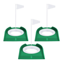 3 St Golfputtcup TräNingshjäLpmedel för GolfhåL GolftillbehöR GolfträNingsputters med Plastflagga GröN + Vit