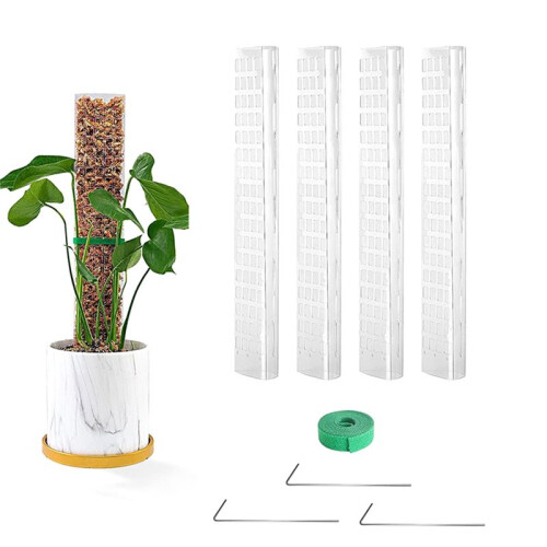 4Pcs 24Inch Plastic Moss Pole for Plants Monstera, Stackable Plant Support for Indoor Climbing Plants Work 1