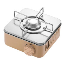 Outdoor Camping Cooking Gas Stove Strong Trips Burner Grill Super Light Travel Supplies Cooking Utensils-Khaki