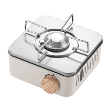 Outdoor Camping Cooking Gas Stove Strong Trips Burner Grill Super Light Travel Supplies Cooking Utensils-White