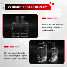 Wall Mount Sword Stand Lightsaber Display Holder Acrylic Lightsaber Hanging Rack Light Saber Display Rack Transparent