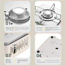 Outdoor Camping Kochen Gasherd Starke Trips Brenner Grill Superleichte Reiseutensilien Kochutensilien-Khaki