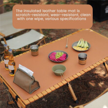 Tapis de Table de Camping en Plein Air, ImperméAble, RéSistant à L'Huile, Lavable, en Cuir Pliable, Tapis de Bureau en Rouleau pour Barbecue
