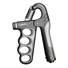 Adjustable Hand Grip Strengthener Hand Grip Trainer with Counter Wrist Forearm Hand Exerciser for Muscle Building-Gray