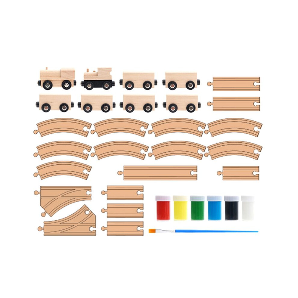 Tauoh Set Of Diy Wooden Train Track Adapters Railway Accessories For Toy Trains - Hobbies, Games, Table Activities For Kids