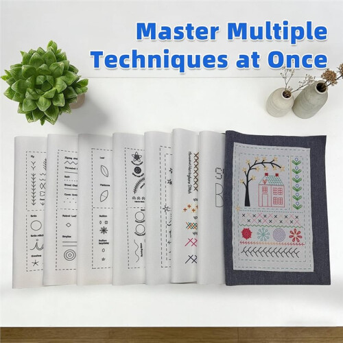 Embroidery Stitch Book Kit, Portable All Scenario Embroidery with Toolkit and Tutorial for Beginners and  Lovers 1