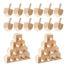 50 Toupies en Bois Brut Non Finies pour la Décoration de Hanoukka (à Faire Soi-Même)