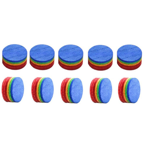 10PCS 14mm Rainbow Billiards Tips Pool Cue Tips 6 Layers M Hardness Snooker Tips  Accessories