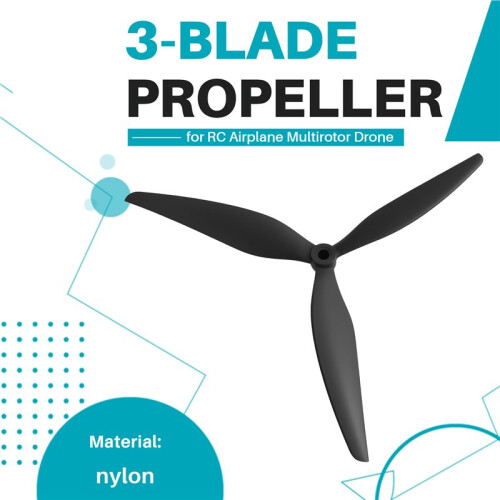 Hélice de Nylon de 3 Pás, 10x4,8x3 CW, de 10 Polegadas para Drones Multirrotores de Aeromodelismo. 1