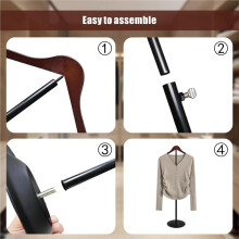 2 Pack Adjustable T Shirt Display Flexible Shoulder Stand, 17.5-31 Inch Portable Metal Shirt Rack Display Stand