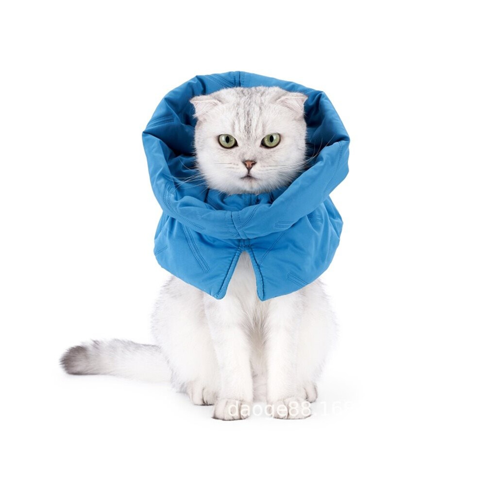 Cat Anti Lick Scarf Warm Pet Elizabethan Collar Adjustable Anti-Bite Surgery Anti-Lick Wound Healing. S(14-25)