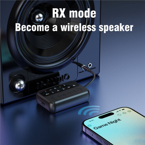 Trasmettitore e Ricevitore Audio  5.4, Ricevitore e Trasmettitore  2 In 1 per TV, PC, Cuffie, Computer per Auto 1