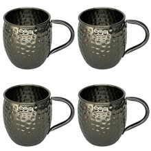 Mugs Set of 4,Electroplated Stone-Pattern Stainless Steel Mug,Perfect for Wine, Beer, Cold Drink, Bar