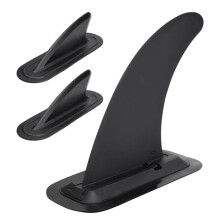 Surfwaterscheidingsvin, Afneembaar met Basis, Surfplankstaartroerset voor Longboard, Surfplank, Paddleboard Zwart
