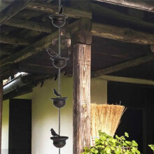 Metal Birds Cups Metal Rain Chain Rain Catcher for Gutter Roof Decoration Metal Drainage Rain Chain Downspout Tool