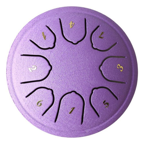 Tambor Oco 4,5 Polegadas 8 Tons Tambor Oco Língua de Aço Tambor Instrumento de Percussão Música Infantil Roxo