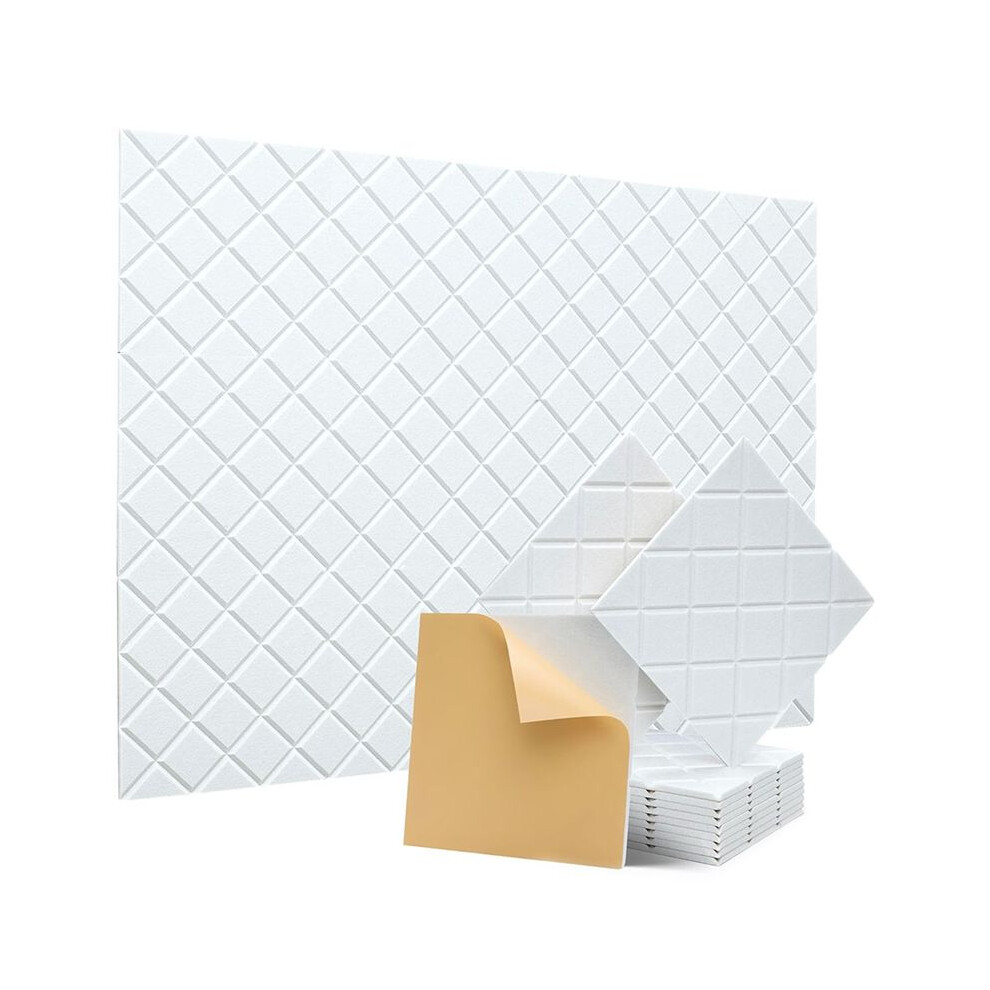 12Pack Acoustic Panels With Self-Adhesive, 12X12x0.4in Sound Proof Foam Panels, Sound Absorbing Tile For Walls White 6031002529910