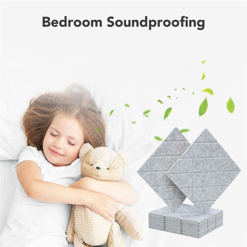 Painéis Acústicos de 12 Unidades com Autoadesivo, Painéis de Espuma À Prova de Som de 12x12x0,4 Polegadas, Azulejo Absorvente de Som para Paredes 1