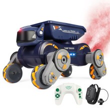 Telecomando Spray Car 2.4GHz Rotazione A 360 Sensore di Gesti Robot Elettrico Cane+Luci Regali Musicali per Ragazzi Ragazze Arancione