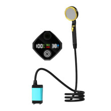 Tragbare Duschpumpe mit 7800 MAh, Wiederaufladbare Elektrische Duschpumpe mit Intelligenter Digitalanzeige, Blau