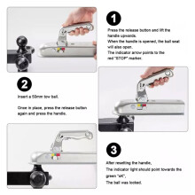 Trailer Coupling Hitch 50mm Pressed Steel for Unbraked Trailers 800kg Trailer Hitch Towing Coupler Mount