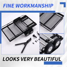 Metal Trailer for 1/16 1/18 RC Car Crawler Axial SCX24 Gladiator TRX4M