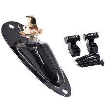 Prise de Sortie de Style Bateau pour Guitare éLectrique avec Retenue de Cordes de Guitare de Style Rouleau Partie Guitare, Noir