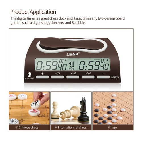 LEAP Chess Clock Advanced Digital Chess Timer with 7 Type 38 Timing Set Modes Clock Chess Timer 2