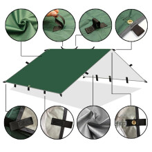 Auvent ExtéRieur Bâche éTanche Camping Plage Pare-Soleil Abri Ombre Pluie Mouche Tente Kaki 3 X 4 M