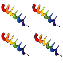 4X Spiralvindspinnare för TräDgåRdscamping, FäRgglad HäNgande Spiralspinnare för Utomhuscamping (RegnbåGe)